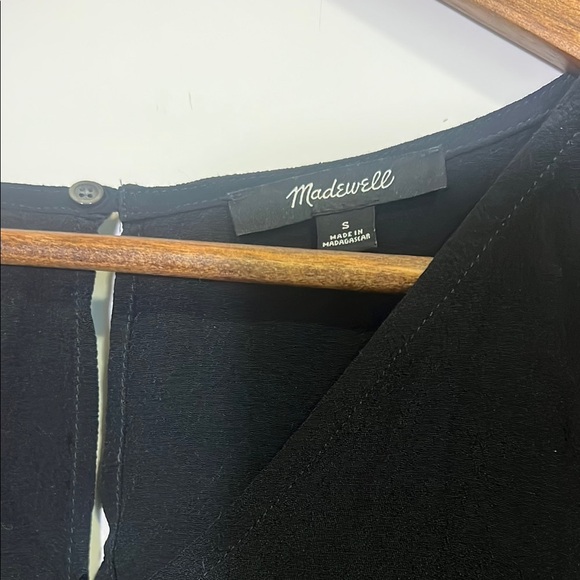 Madewell Black Boxy Short Sleeve Cropped Blouse, Womens S - Picture 2 of 7